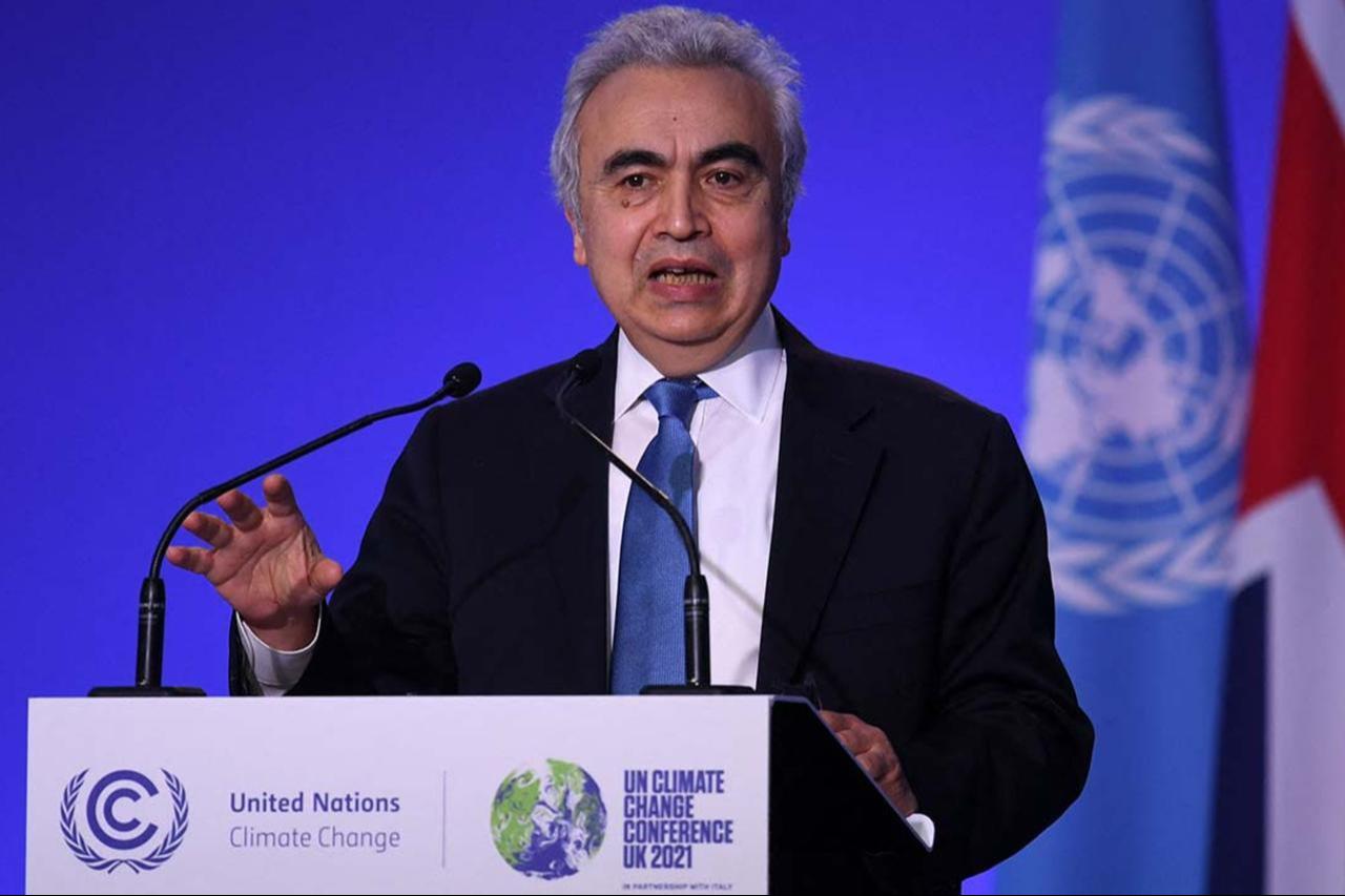 Executive Director of the International Energy Agency, Fatih Birol addresses a session on day five of the COP26 UN Climate Summit in Glasgow, UK, November 4, 2021. (AFP Photo)