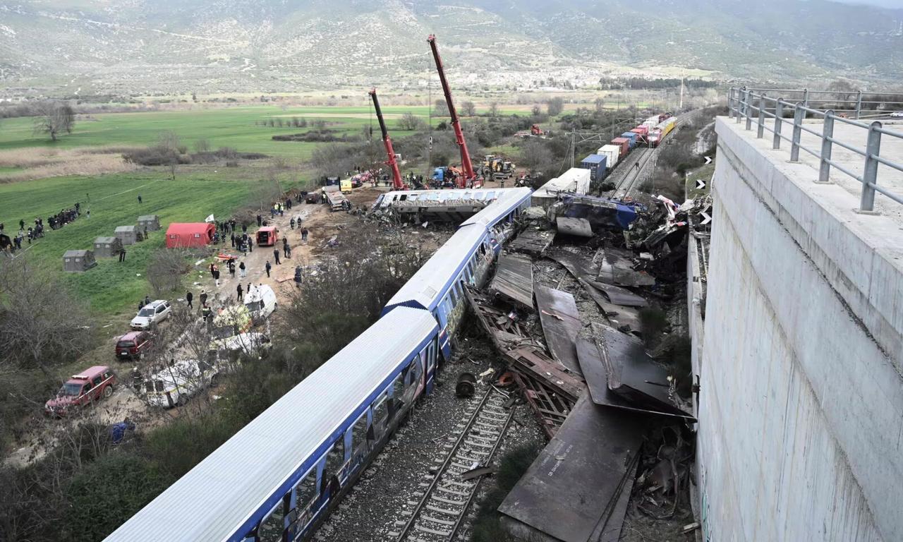 Police and rescue teams sifted through the wreckage on Wednesday after the train collision, which occurred shortly before midnight on March 1, 2023. (AFP Photo)