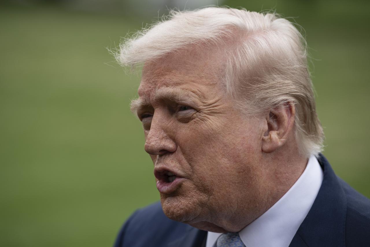 United States President Donald Trump speaks to the press before he departs the White House en route to Miami, Florida, March 20, 2026, in Washington DC. (AA Photo)
