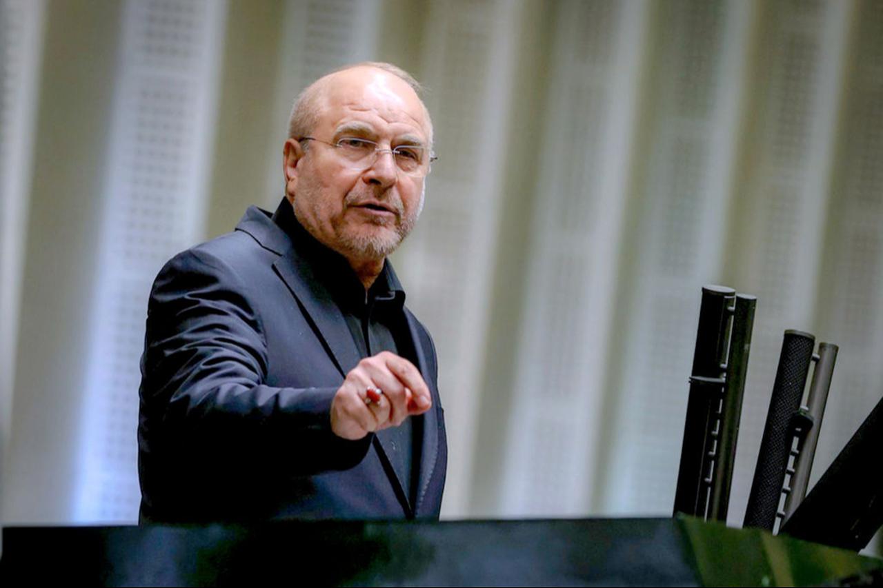 Speaker of the Islamic Consultative Assembly Mohammad Bagher Ghalibaf delivers a speech during a meeting between the Iranian government and the Islamic Consultative Assembly in Tehran, Iran, Dec. 1, 2024. (Photo via Iranian Presidency/Handout)