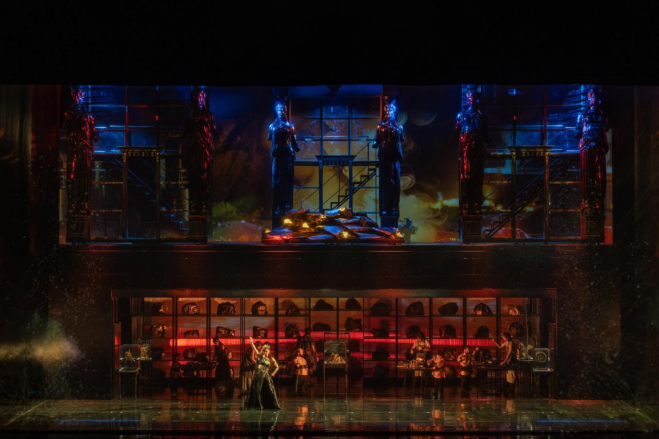 Stage design and performers are seen during rehearsals of the opera “Edusa” ahead of its world premiere in Istanbul, Türkiye. (Photo via Istanbul State Opera and Ballet)