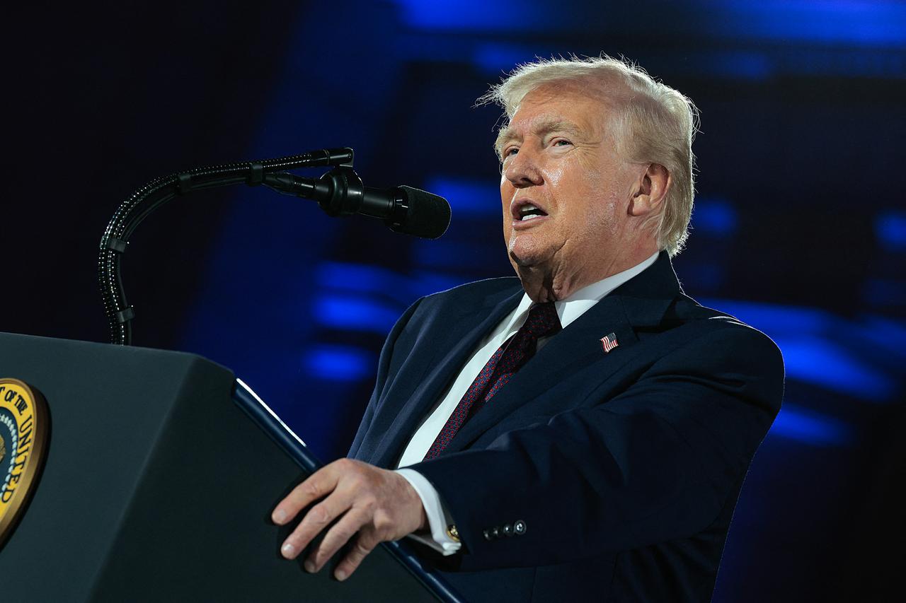 U.S. President Donald Trump attends the National Republican Congressional Committee's annual fundraising dinner at Union Station in Washington, DC on March 25, 2026. (AFP Photo)