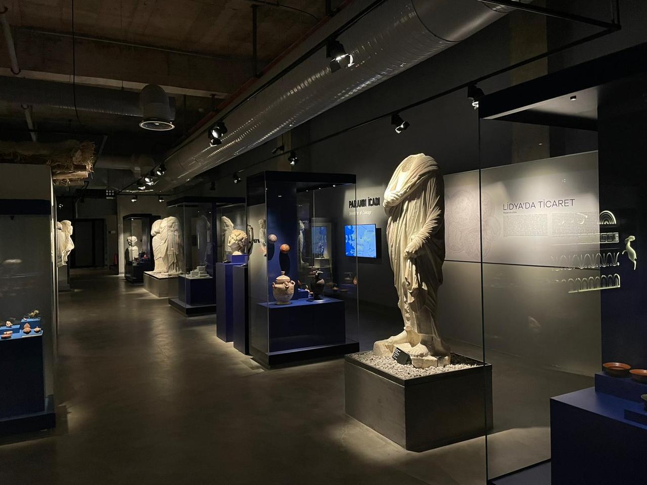 Visitors walk through the archaeological galleries of Manisa Museum showcasing artifacts from ancient Lydia and beyond in Manisa, Türkiye, March 25, 2026. (Photo by Koray Erdogan/Türkiye Today)