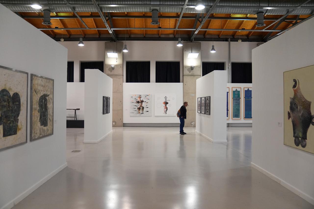 Interior view of CerModern showing multiple artworks on display at Husamettin Kocan’s “BENBU” exhibition, Ankara, Türkiye, March 26, 2026. (AA Photo)