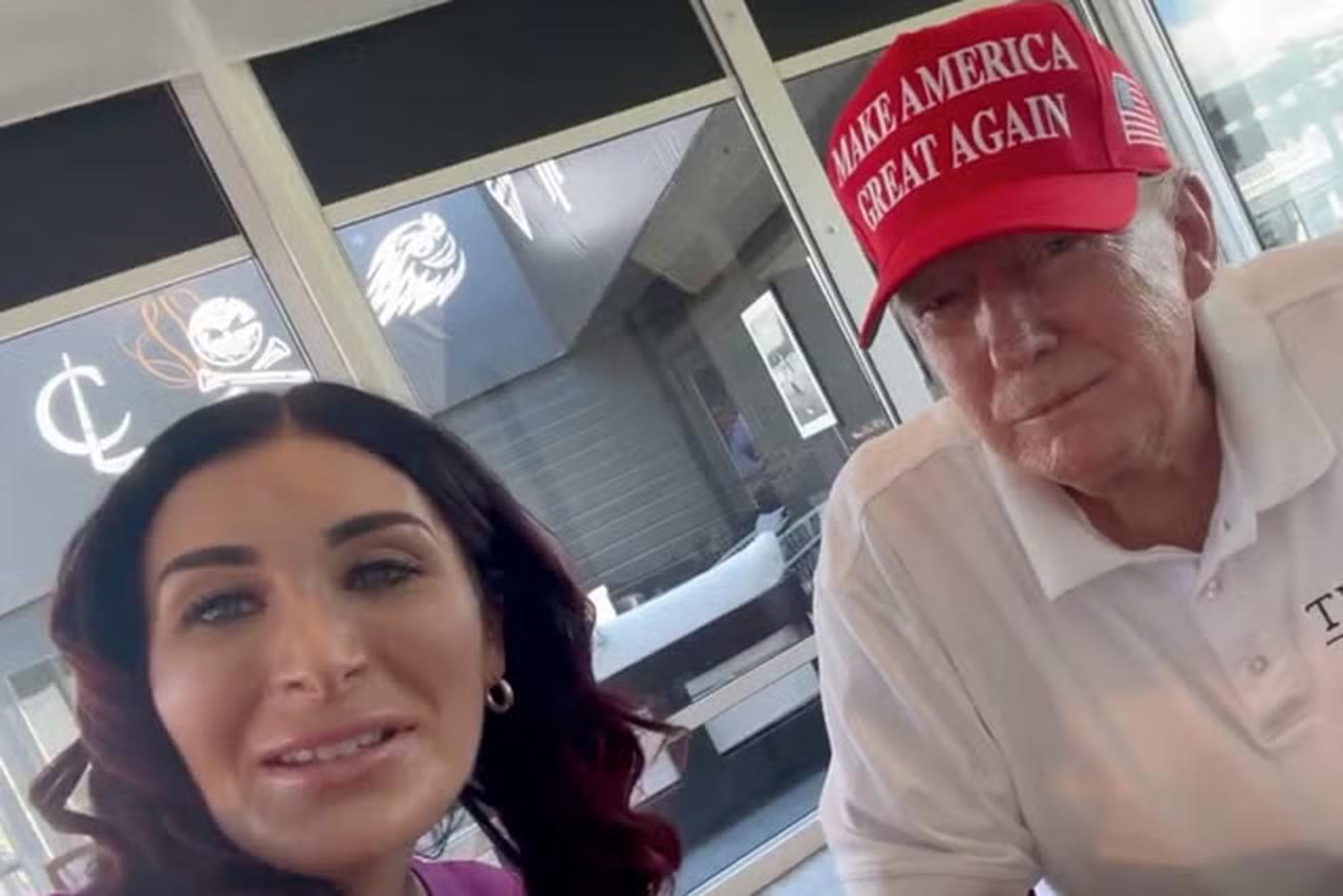 Donald Trump appeared in a video with Laura Loomer (Screenshot via X/ Laura Loomer)