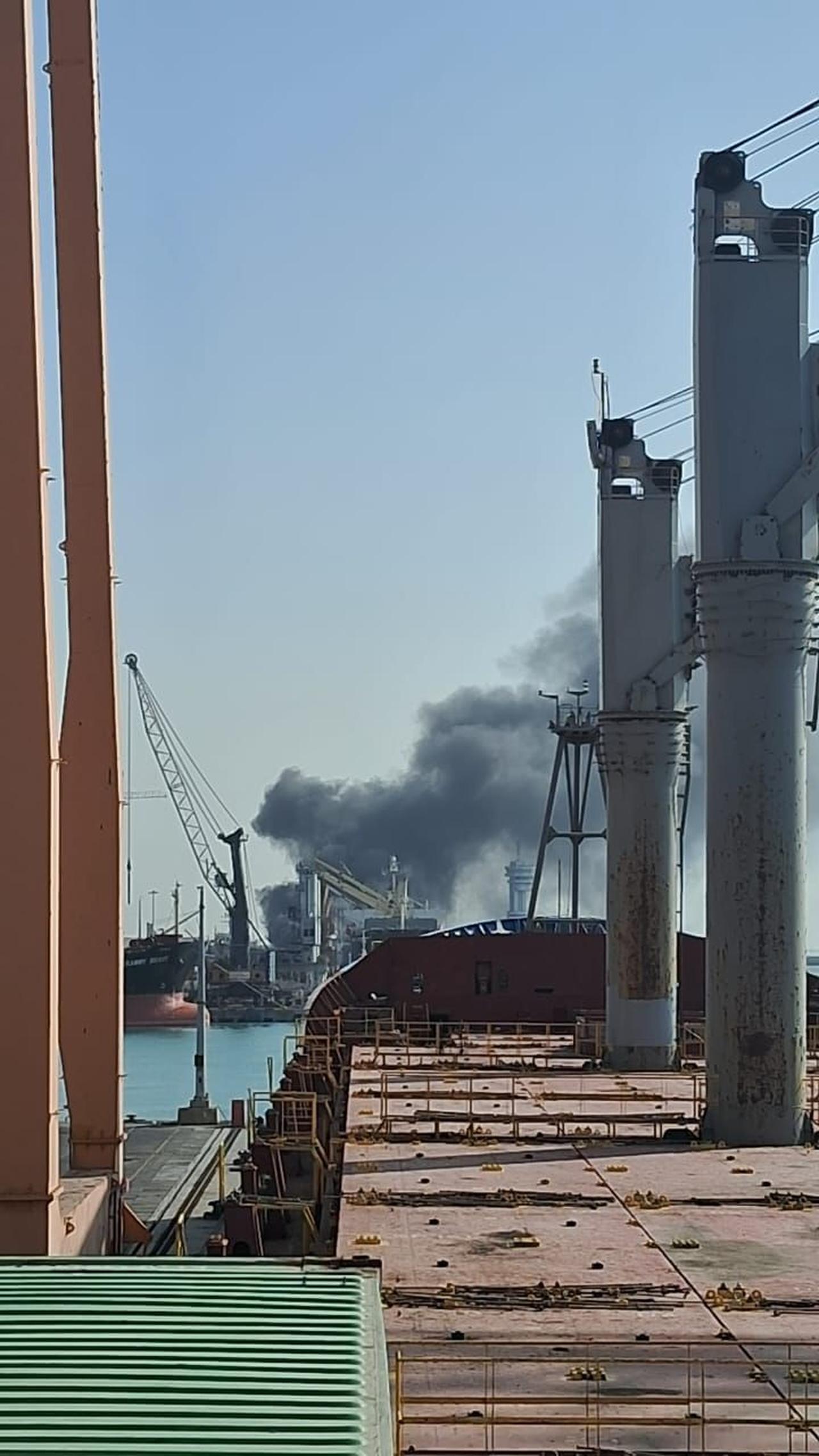 A view from a stranded vessel at the Strait of Hormuz as ship traffic through the waterway remained at critically low levels following the US-Israeli war on Iran on March 05, 2026. (AA Photo)