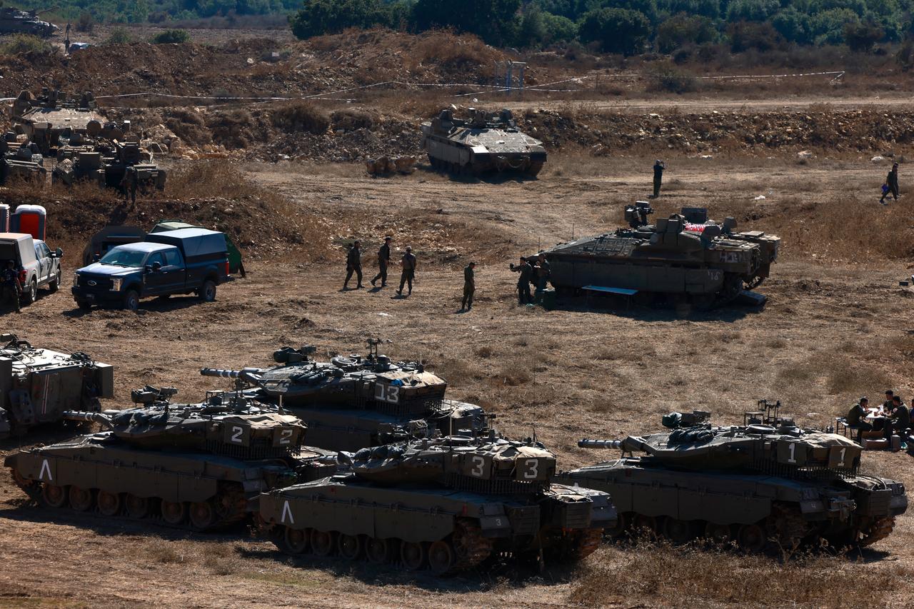 Israeli soldiers are deployed in the Upper Galilee region of northern Israel near the border with Lebanon on September 29, 2024. (AFP Photo)