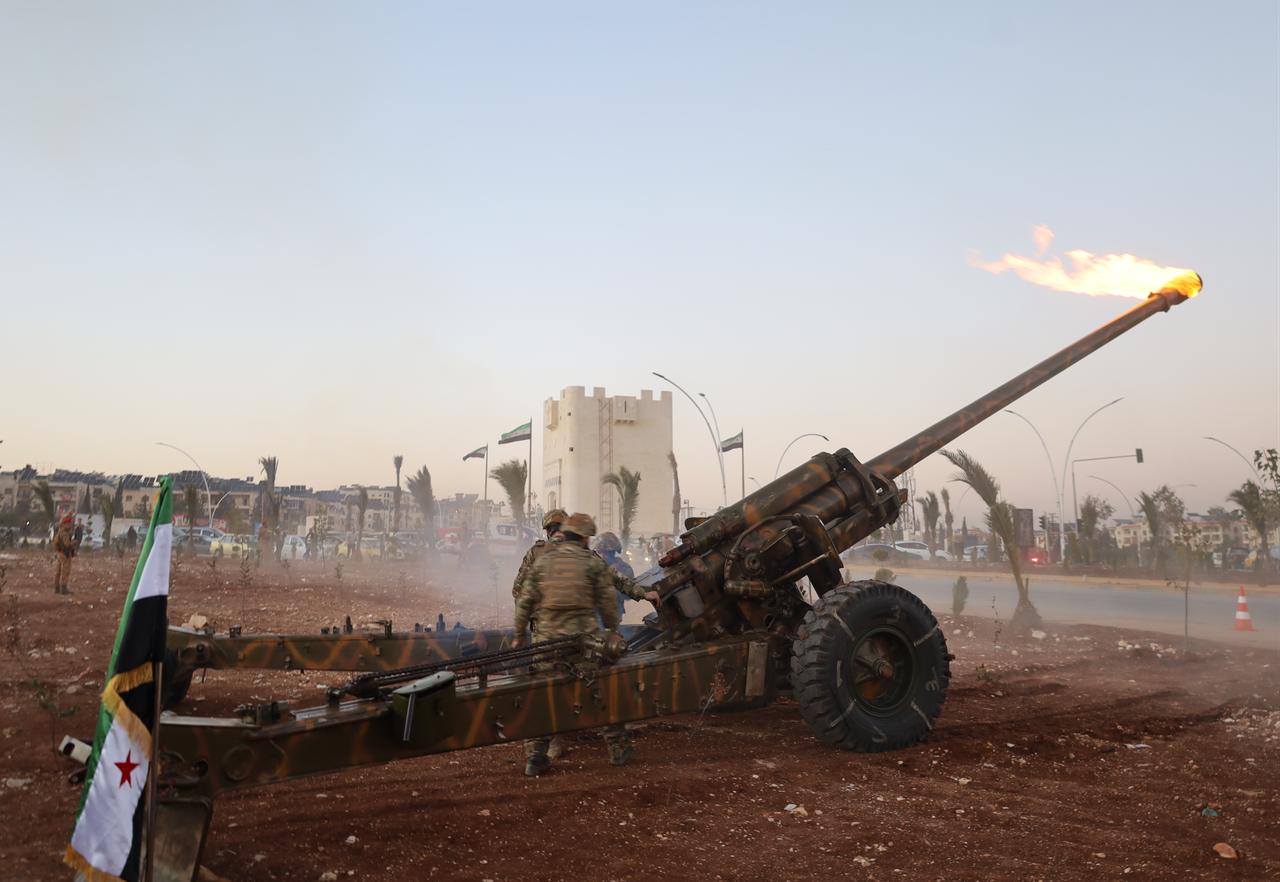 Syrian Army fire the traditional Ramadan cannon for the first time in 14 years to announce iftar time in Aleppo, Syria, Feb. 21, 2026. (AA Photo)