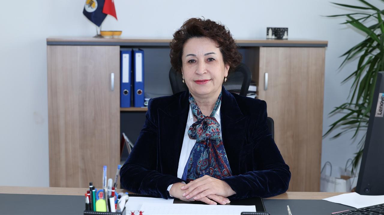 Professor Birgul Ozdemir, Director of the Institute of Science at Mersin University, poses in her office, Mersin, Türkiye. (Photo via Mersin University)