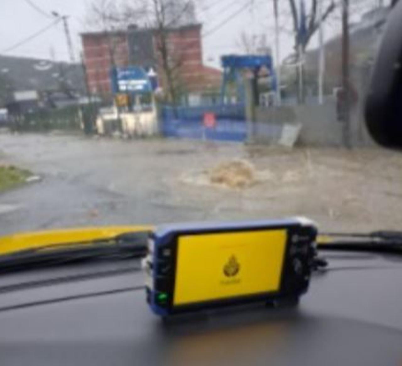 Flooded streets and overflowing drainage are seen in Ayazaga as persistent rainfall continues, Istanbul, Türkiye, March 30, 2026 (Photo via X/@cezayirdogan)