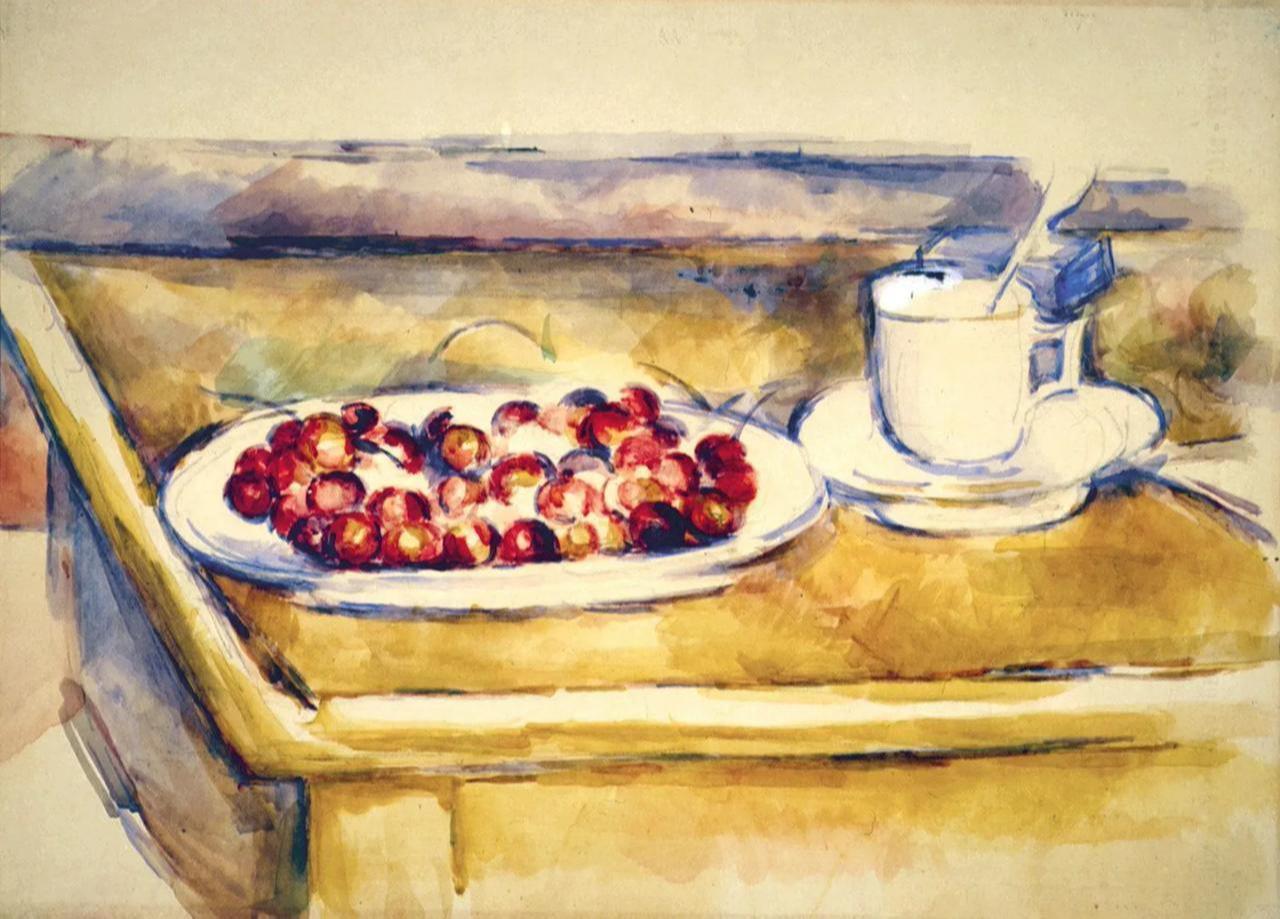 "Still Life with Cherries" by Paul Cézanne (1839–1906), Parma, Italy, March 29, 2026. (Courtesy of Fondazione Magnani-Rocca)