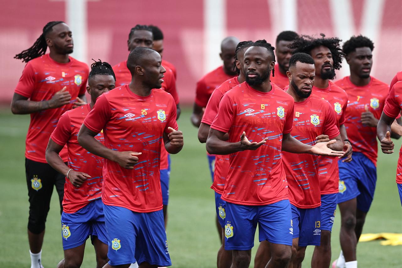 Democratic Republic of Congo players take part in a training session at the Verde Valle Training Center in Zapopan, Jalisco, Mexico, March 30, 2026, ahead of the FIFA World Cup qualifiers final playoff match against Jamaica. (AFP Photo)