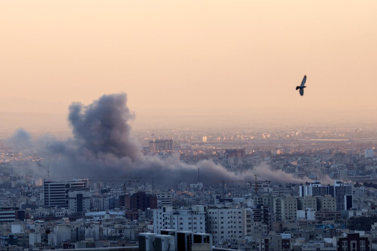 A plume of smoke rises after a strike on the Iranian capital Tehran, Iran on March 3, 2026. (AFP Photo)