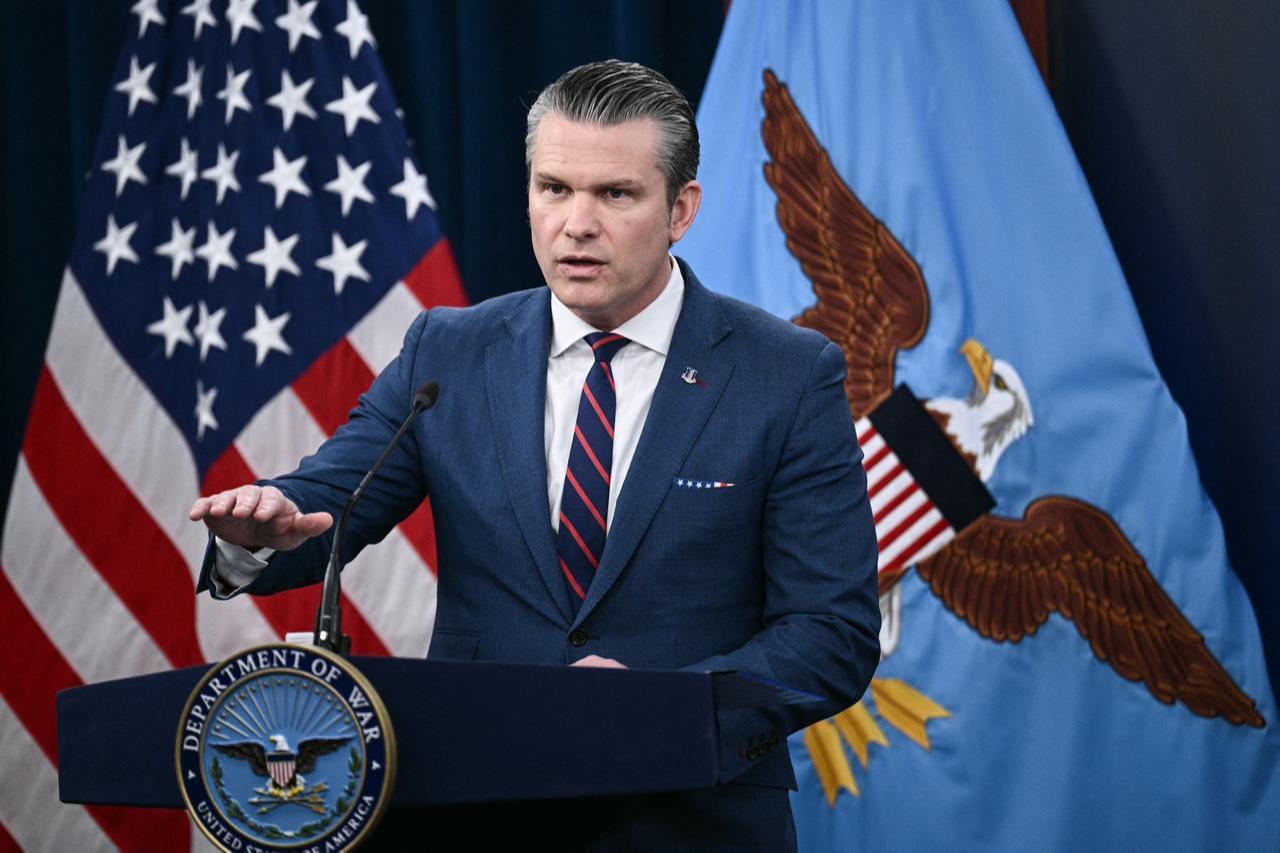 US Defense Secretary Pete Hegseth speaks during a press conference on US military action in Iran, at the Pentagon in Washington, DC, March 2, 2026. (AFP Photo)