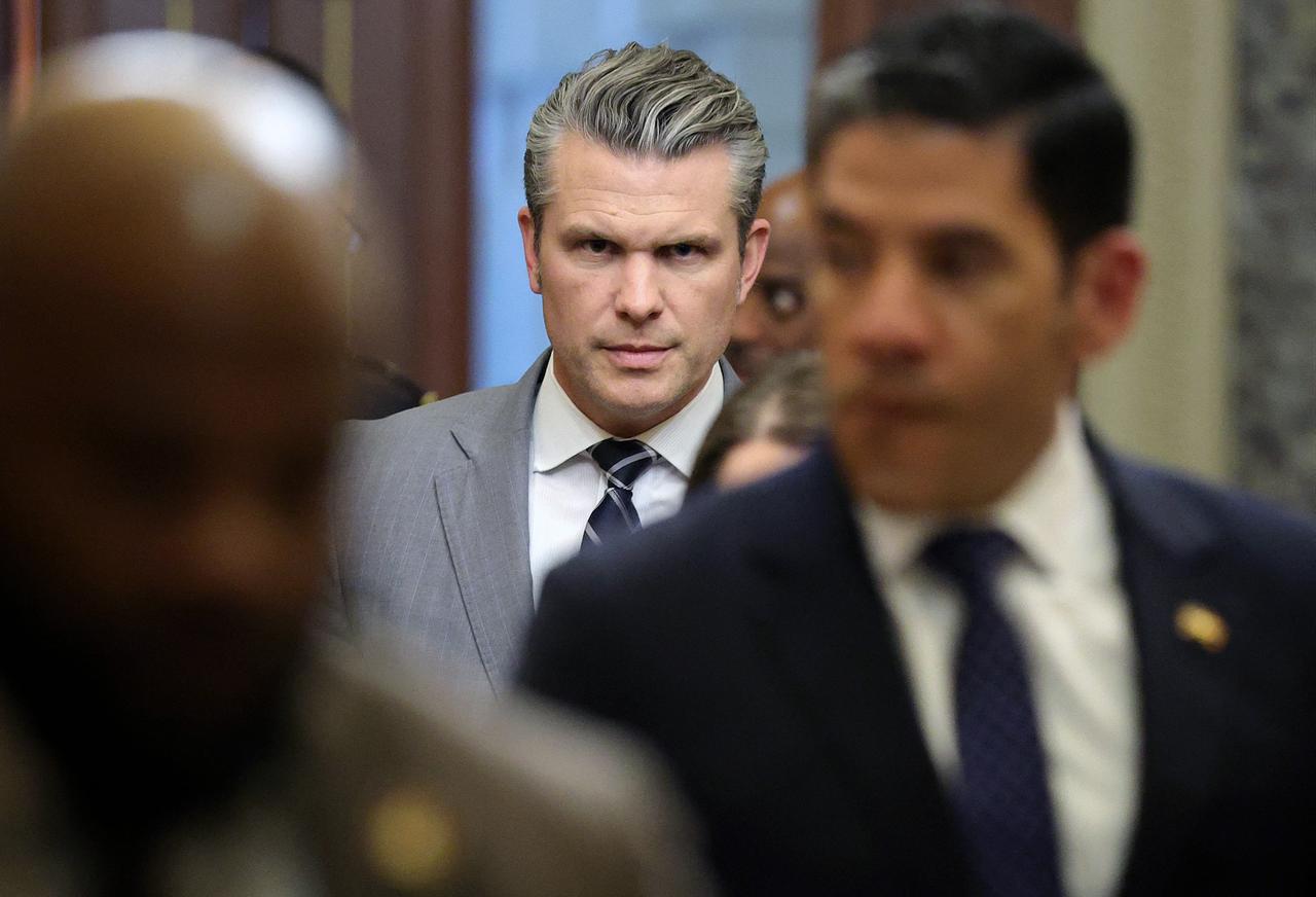 U.S. Secretary of War Pete Hegseth arrives to deliver Congressional briefings on Iran at the U.S. Capitol on March 3, 2026 in Washington, DC. (AFP Photo)