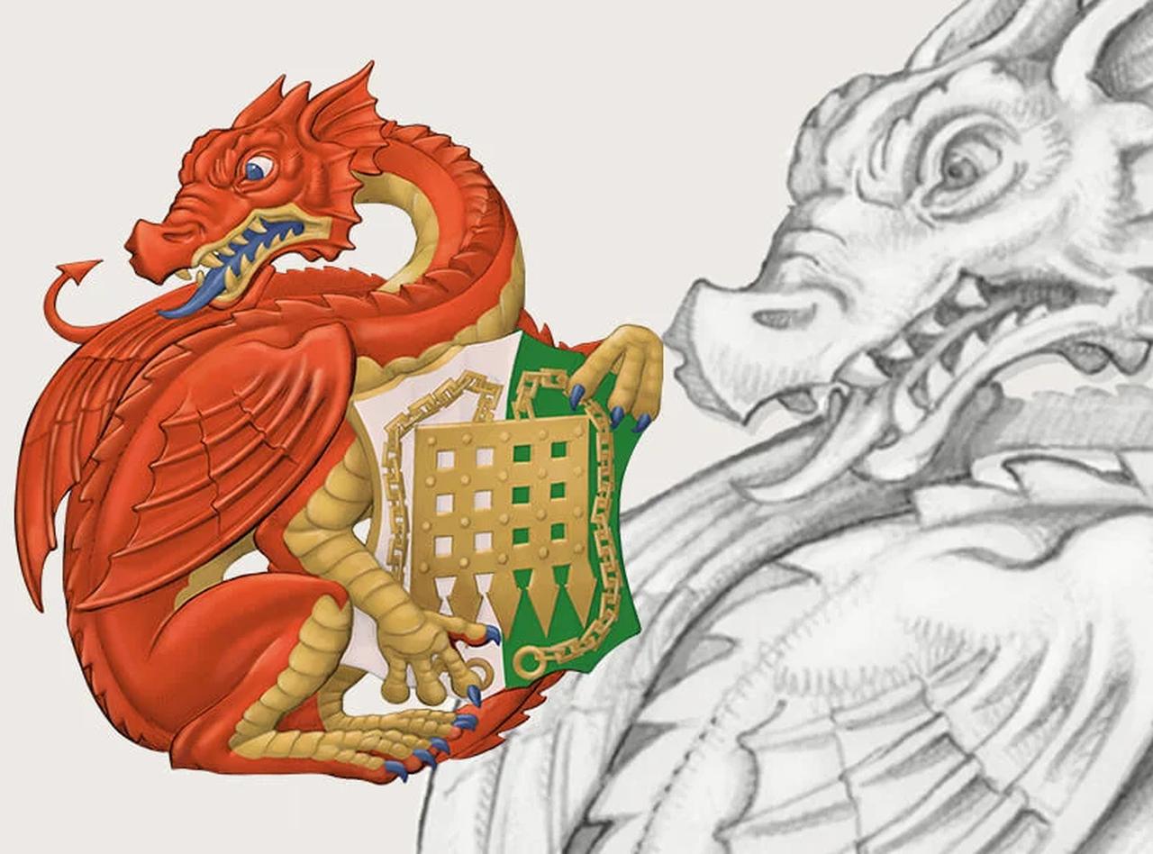 A stylized red dragon associated with the Tudor dynasty, a symbol that rose to prominence during the Tudor era when England expanded its naval power and influence across global trade routes. (Image via The Royal Mint)