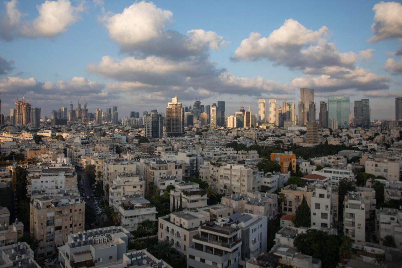 Aerial view of Tel Aviv's city center on August 10, 2024. (AFP Photo)