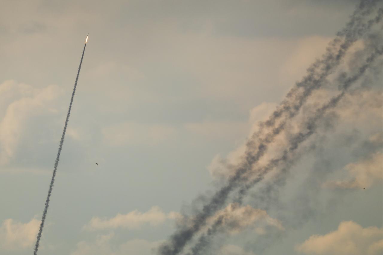 Missiles and unmanned aerial vehicles fired at the U.S. base are neutralized at Erbil International Airport in Erbil, Iraq, on February 28, 2026. (AA Photo)