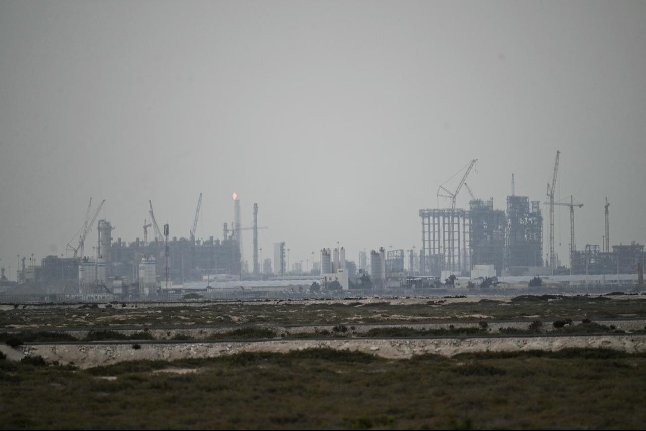 This photo shows QatarEnergy's operating facilities in Ras Laffan Industrial City on March 2, 2026. (AFP Photo)