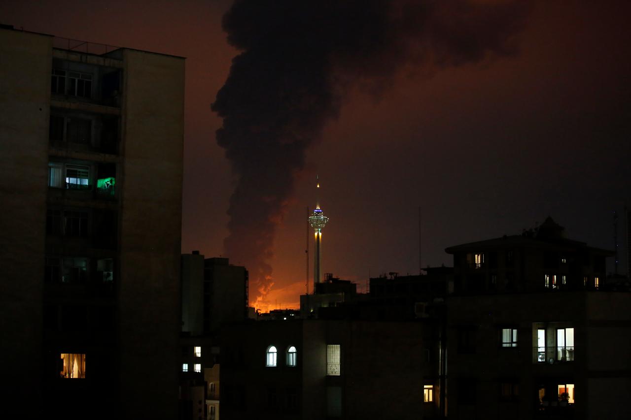Smoke rises after explosions hit southern and western parts of Tehran, Iran on March 7, 2026. (AA Photo)