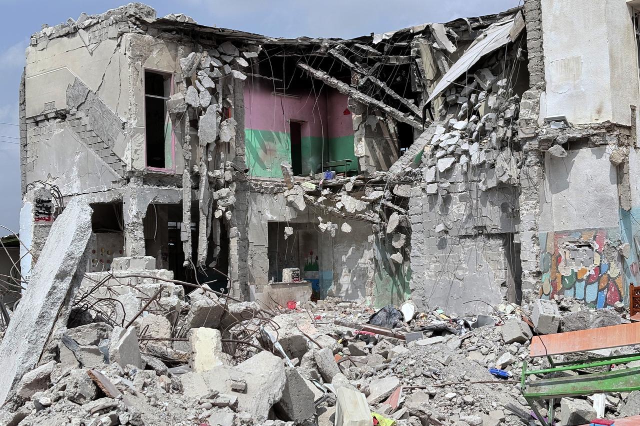 A view of the debris of a school, where many students and teachers lost their lives in attacks launched by the US and Israel against Iran, in Hormozgan, Iran, March 05, 2026. (AA Photo)