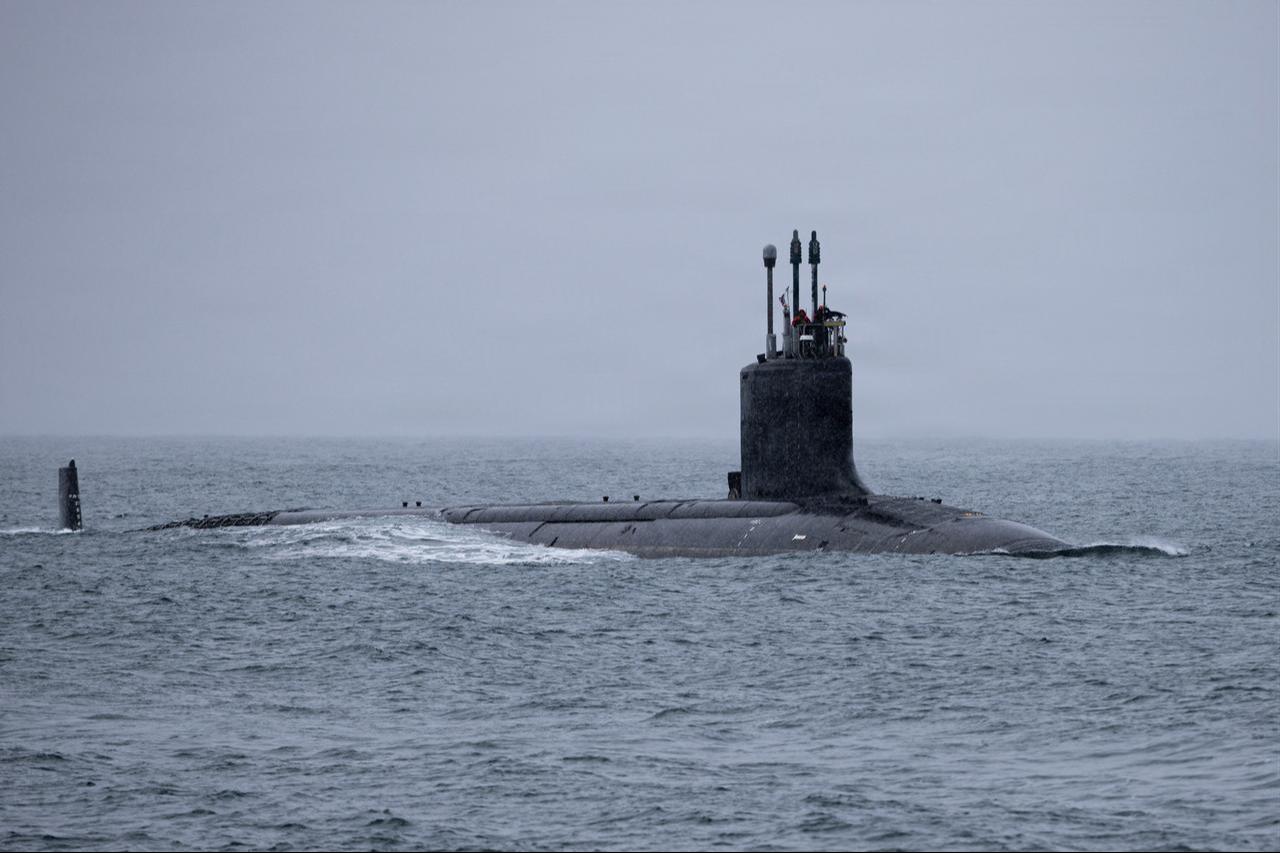 The Virginia-class attack submarine USS New Mexico (SSN 779), arrives at Portsmouth Naval Shipyard (PNSY) for a scheduled maintenance period, Feb. 21, 2026. (Photo via U.S. Navy)