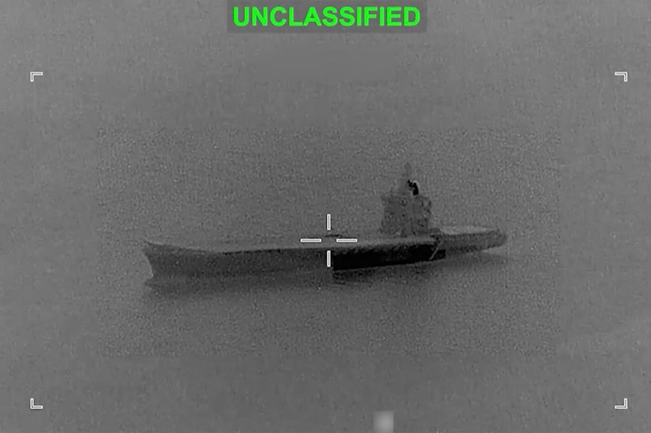 This screen grab, obtained from an undated and unlocated video, shows a vessel before a strike as part of "Operation Epic Fury". (Photo by US Central Command (CENTCOM)/AFP)