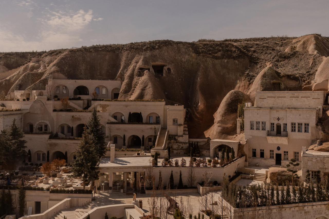 A general view of Avantgarde Refined Caves of Cappadocia shows its terraced layout integrated into Cappadocia’s natural formations. (Photo via TIME)