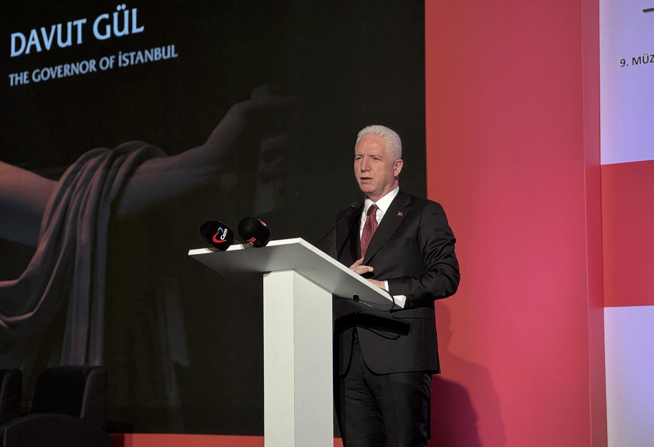 Istanbul Governor Davut Gul delivered the opening remarks at the event. Istanbul, Türkiye, April 1, 2026. (AA Photo)