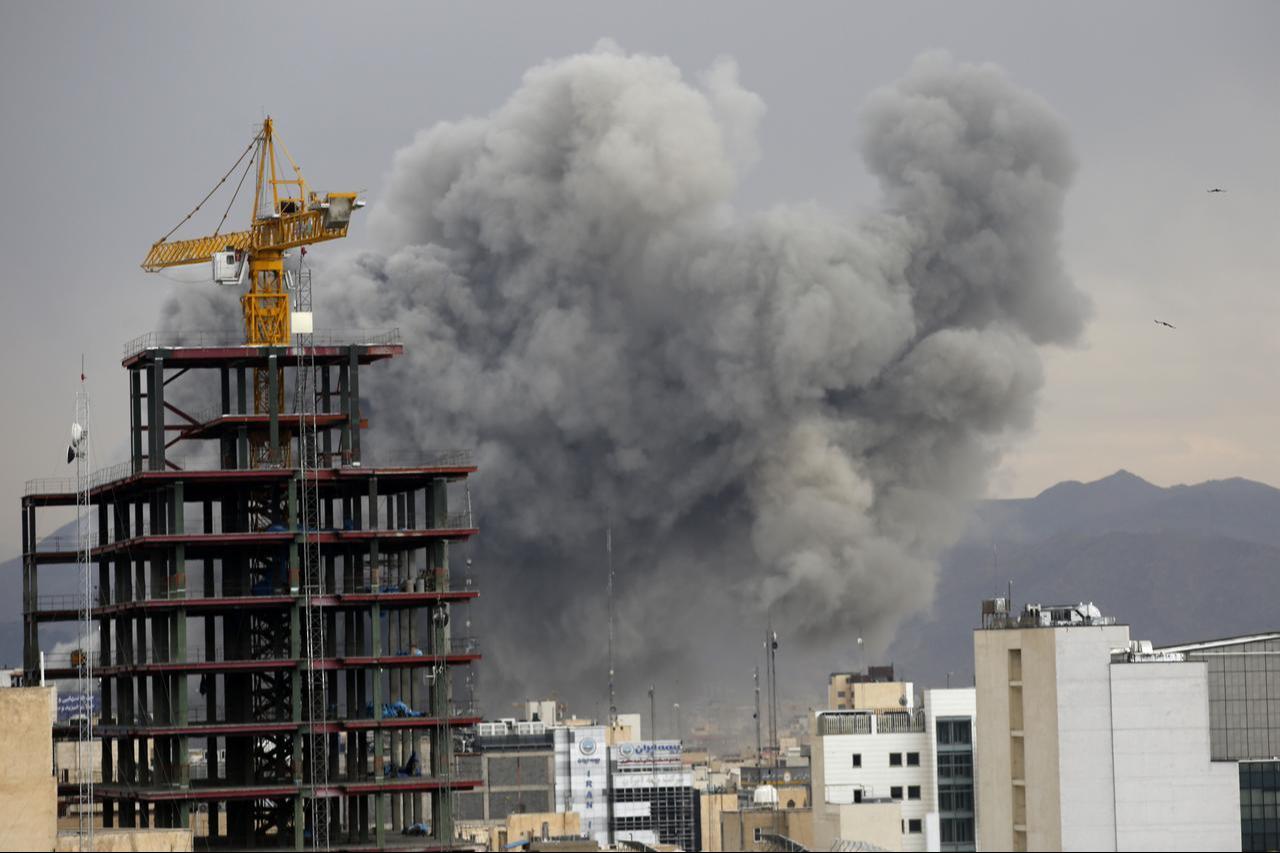 Smoke rises from the area after multiple powerful explosions occurred in several locations across Iran’s capital Tehran on March 2, 2026. (AA Photo)