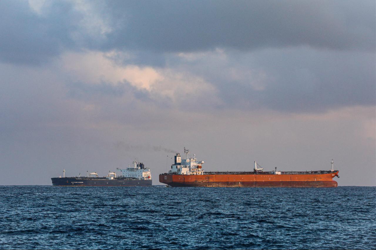 The Russian oil tanker Anatoly Kolodkin (L) sails near the Cuban oil tanker Vilma as it stands in for the port of Matanzas, northwestern Cuba, March 31, 2026. (AFP Photo)