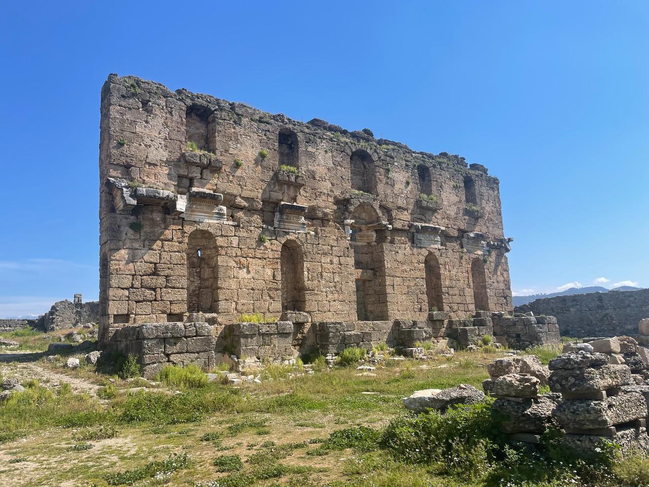 Ancient ruins at the Ancient City of Aspendos in Antalya, Türkiye, April 8, 2026. (Photo by Koray Erdogan/Türkiye Today)