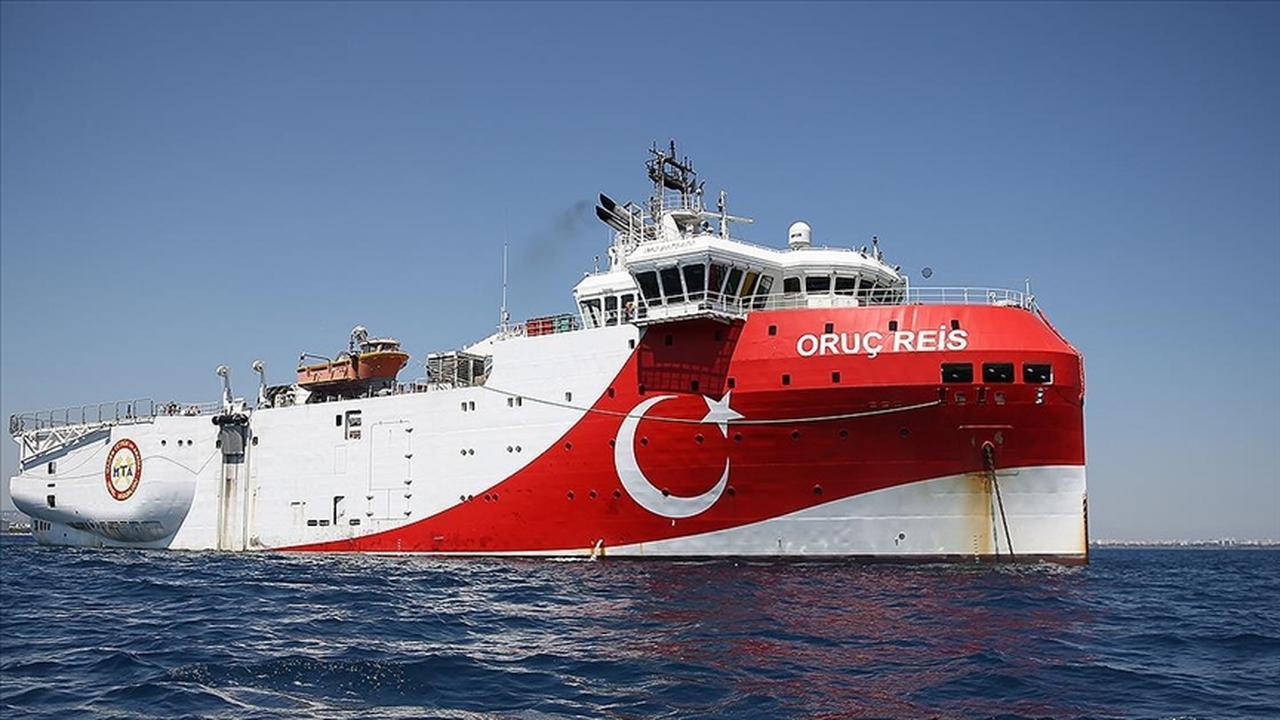 Türkiye’s seismic research vessel Oruc Reis conducts surveys in the Eastern Mediterranean, accessed on June 26, 2025. (AA Photo)