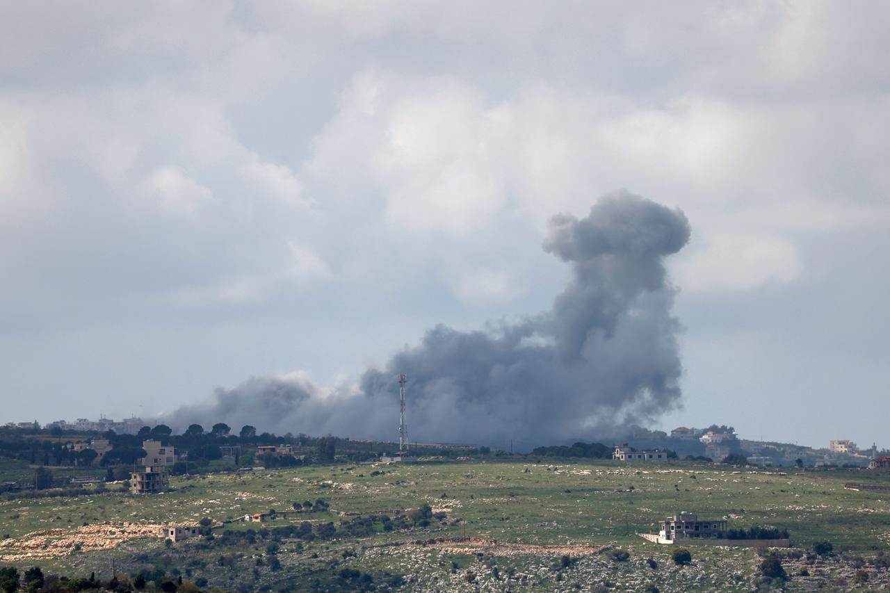 Smoke rises following Israeli strikes in southern Lebanon near the border as seen from the Upper Galilee, in northern Israel, April 10, 2026. (AFP Photo)