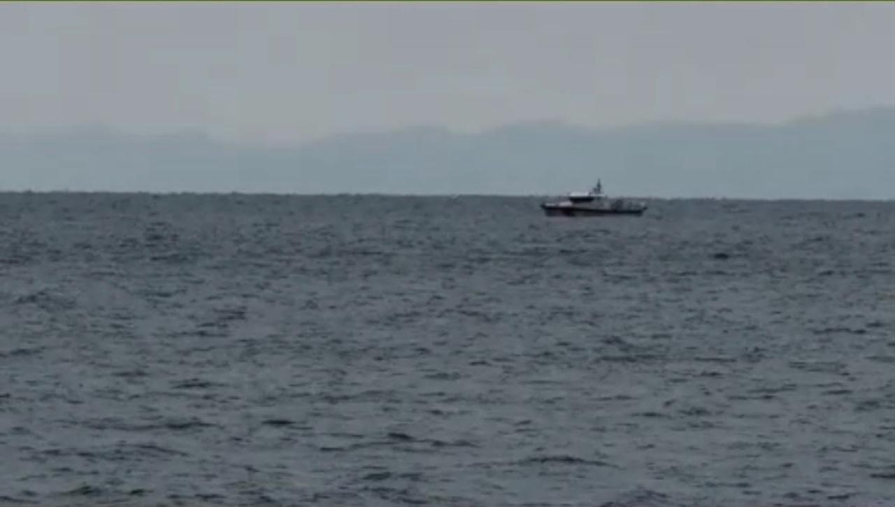 A Turkish Coast Guard boat that chased a Greek Coast Guard vessel in international waters between Gokceada and the island of Samothrace, April, 2026. (IHA Photo)