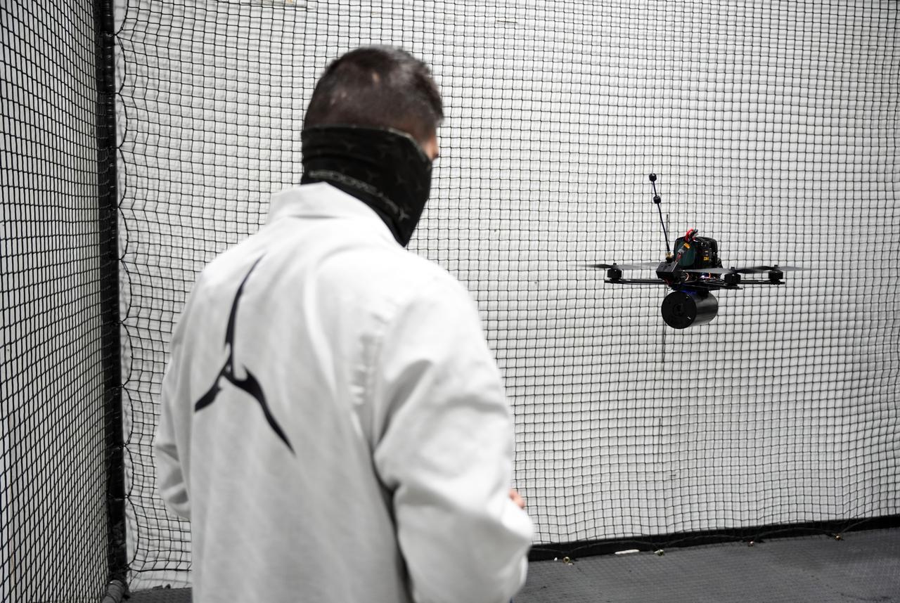 Skydagger's RTF 7 kamikaze UAV during a flight test at an undisclosed location, April 10, 2026. (IHA Photo)