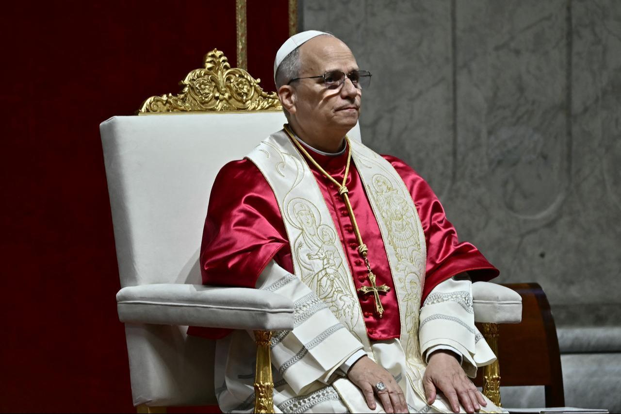 Pope Leo XIV presides over a prayer vigil for peace inside St. Peter's Basilica at the Vatican on April 11, 2026. (AFP Photo)