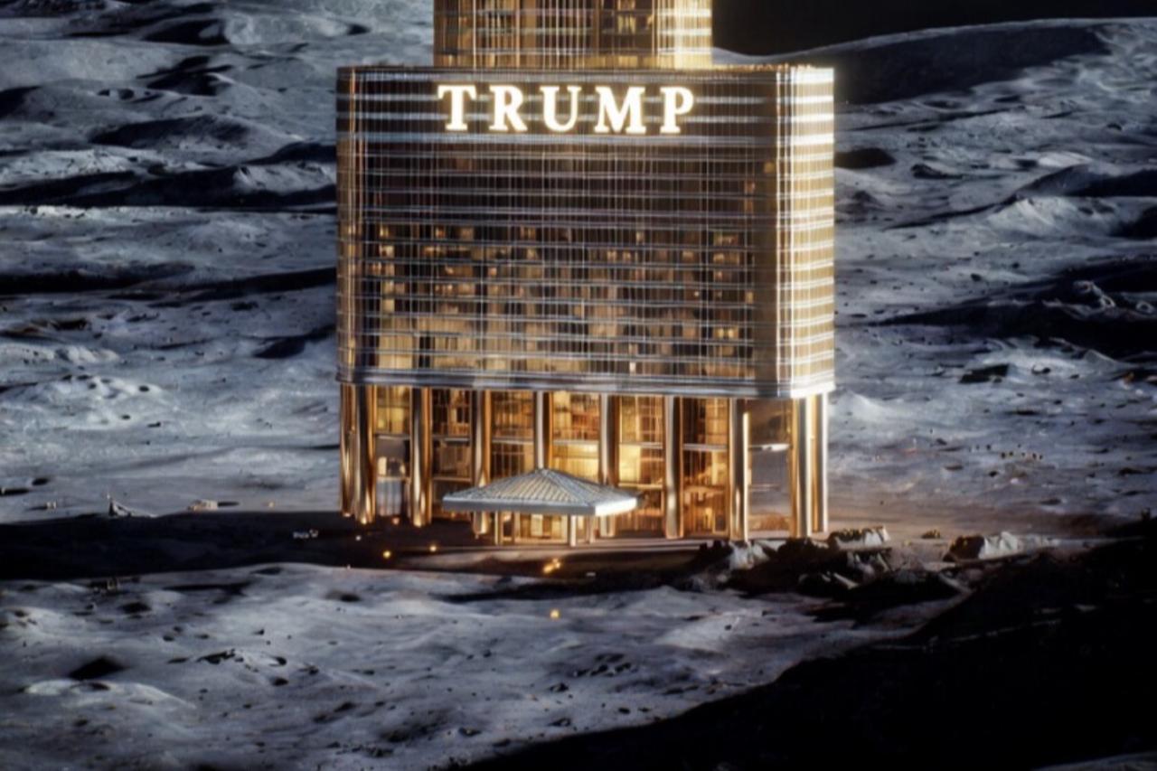 Trump posts Trump-branded moon image after Artemis II milestone