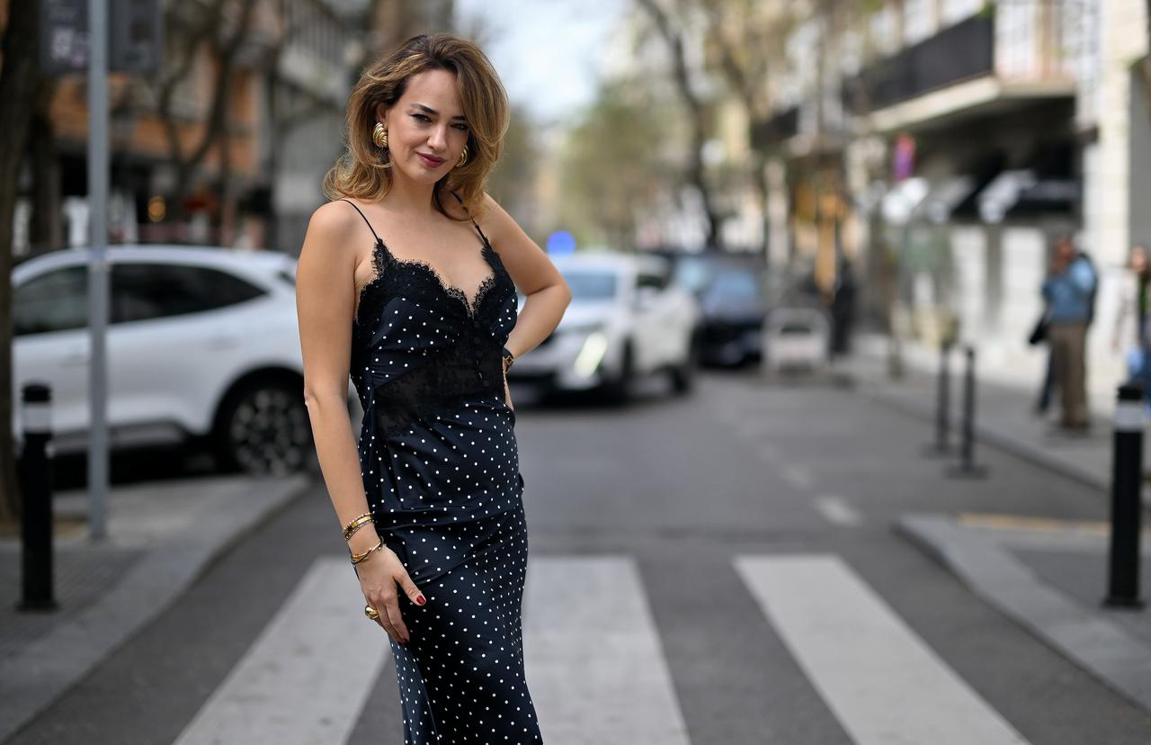 Turkish actress Seda Bakan poses for a photo during an exclusive interview, stating that Turkish TV series have an incredible influence abroad and that their impact is visible across many fields, during her promotional visit to Madrid, Spain, April 9, 2026 (AA Photo)