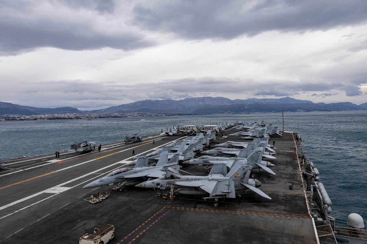 USS Gerald R. Ford Departs Split, Croatia. (Photo via U.S. Navy)