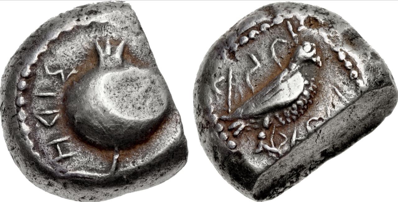 Obverse shows the name of Side in Greek, while the reverse bears a Sidetic inscription on the coin. (Photo via Classical Numismatic Group, London)