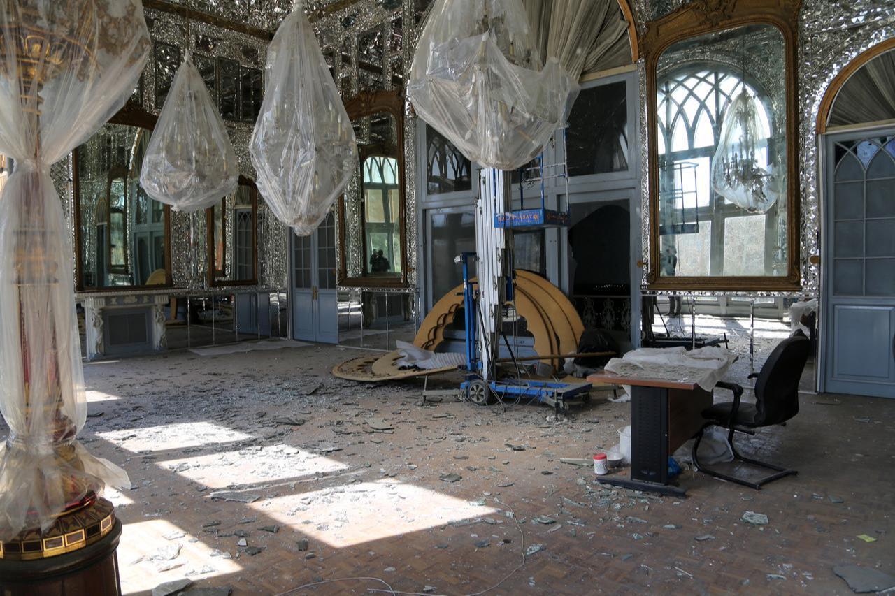 A view of the historic Golestan Palace, which is on the UNESCO World Heritage List, and had served for years as the administrative center of the Qajar dynasty, were damaged in attacks by Israel and the United States targeting Iran's capital, Tehran, Iran, March 3, 2026. (AA Photo)