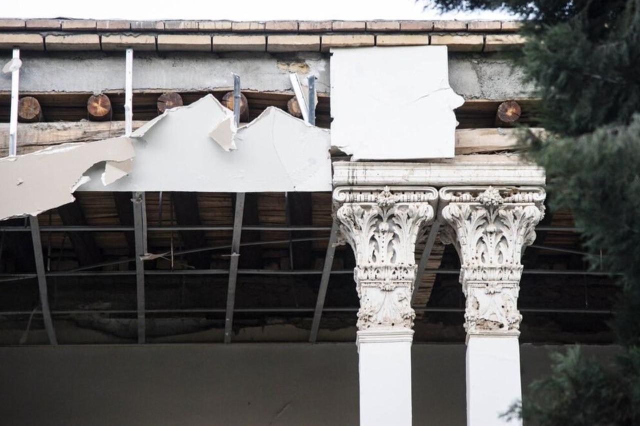 The Chehel Sotun (Forty Columns), a 17th-century Safavid-era pavilion and garden in the historic Iranian city of Isfahan, seen after suffering damage during US-Israeli strikes, March 9, 2026. (Photo via Iran INTL)