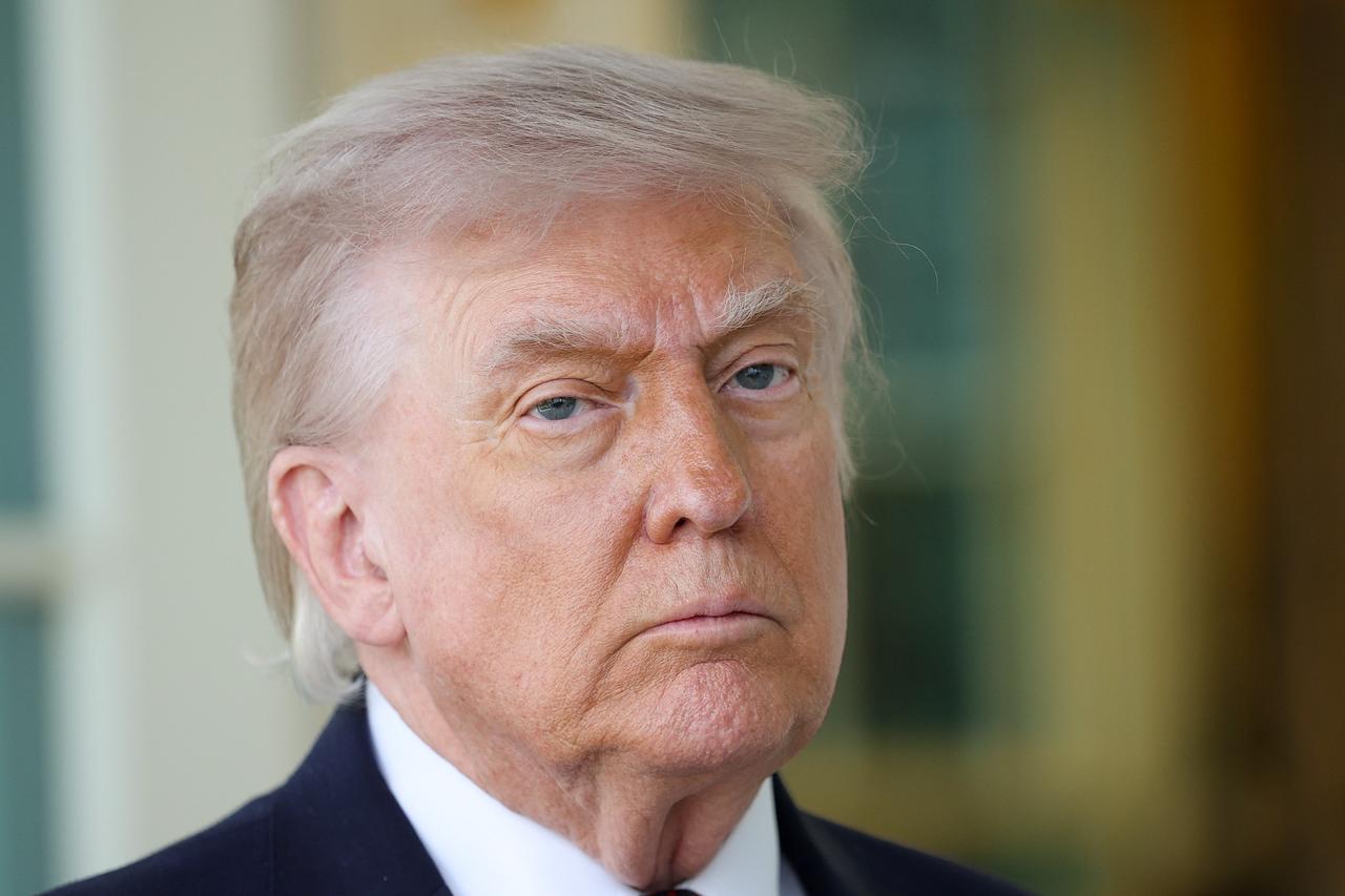 U.S. President Donald Trump speaks to the press during an event outside the Oval Office of the White House on April 13, 2026 in Washington, DC. (AFP Photo)