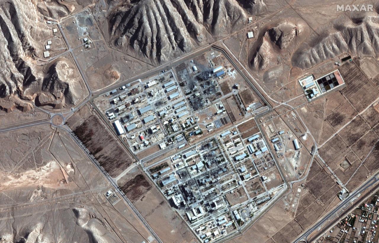 This handout satellite picture provided by Maxar Technologies and taken on June 24, 2025, shows an overview of Isfahan nuclear enrichment facility and nearby tunnels in central Iran. (Photo by Satellite image ©2025 Maxar Technologies / AFP)