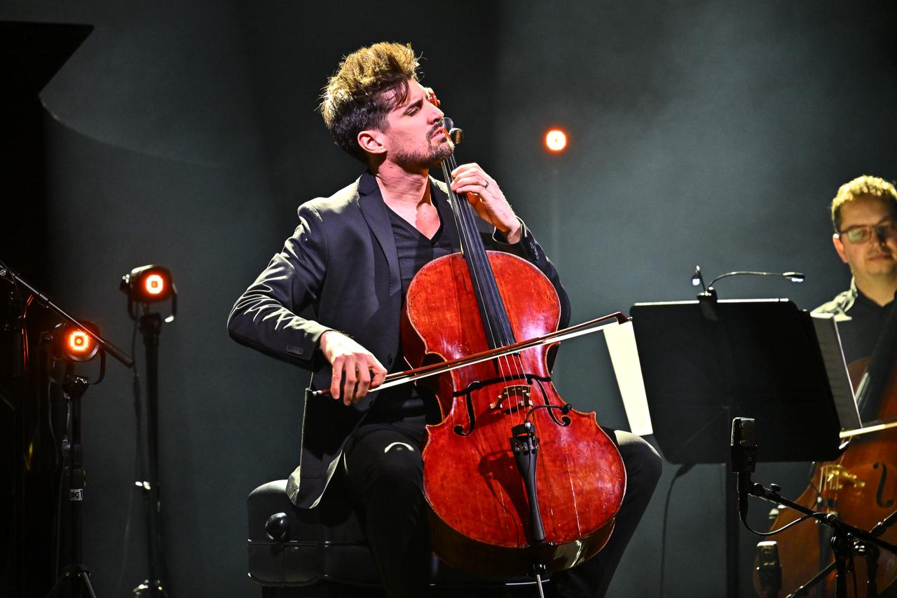 Luka Sulic plays his cello with intense focus during a performance, Istanbul, Türkiye, April 15, 2026. (AA Photo)