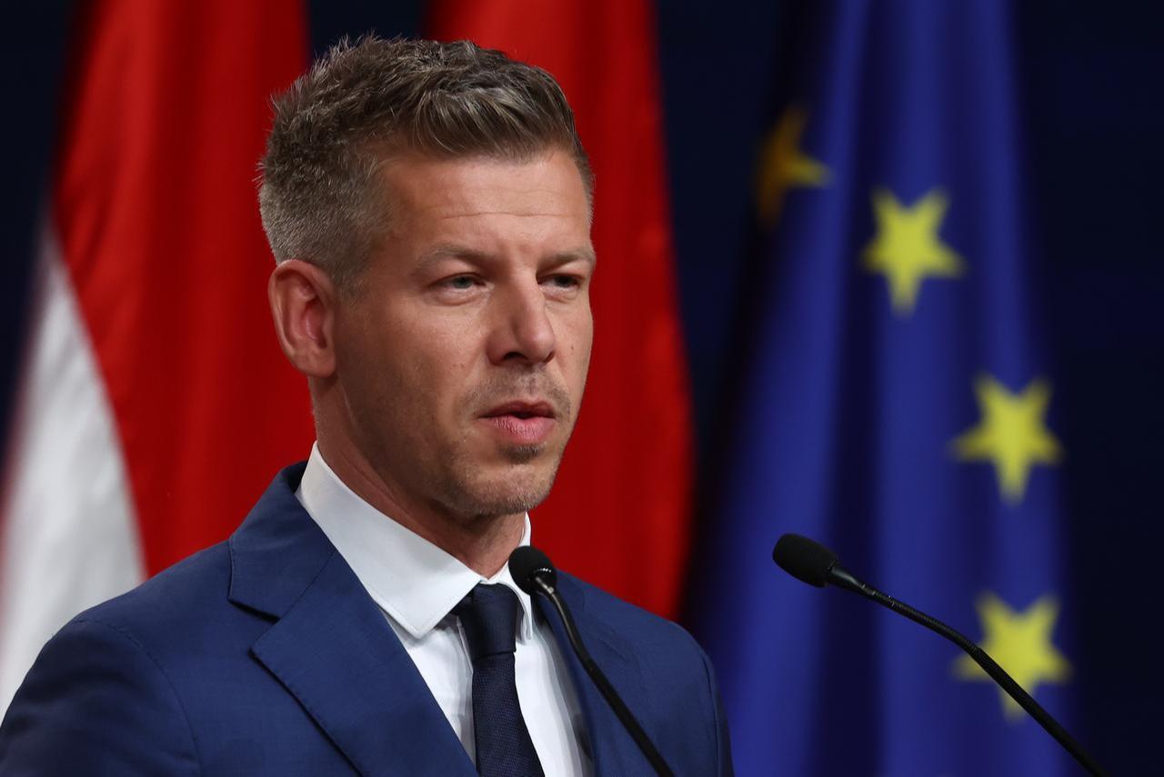 Peter Magyar, leader of the pro-European conservative TISZA party and Hungary's Prime Minister-elect, delivers a speech during a press conference in Budapest, Hungary, April 13, 2026. (AA Photo)