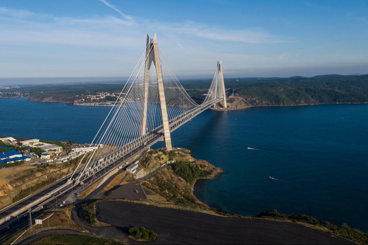 A view of the Yavuz Sultan Selim Bridge spanning the Bosphorus in northern Istanbul, Türkiye. (Adobe Stock Photo)