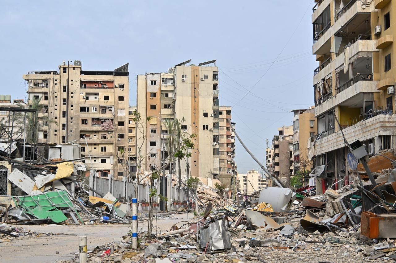 People are seen in the streets of Dahieh region after the commencement of a 10-day temporary ceasefire between Israel and Lebanon on April 17, 2026 in Beirut, Lebanon. (AA Photo)