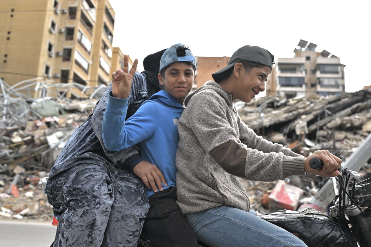 People are seen in the streets of Dahieh region after the commencement of a 10-day temporary ceasefire between Israel and Lebanon, April 17, 2026 in Beirut, Lebanon. (AA Photo)